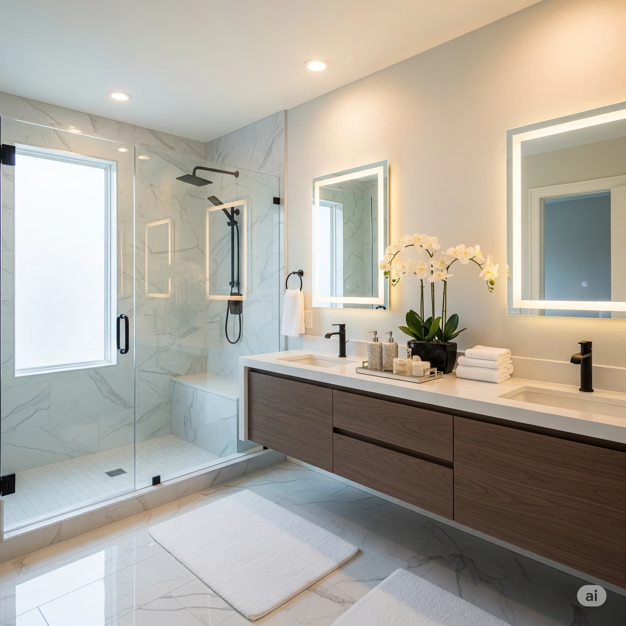 A luxurious and spa-like ensuite bathroom renovated by Pomo Build
