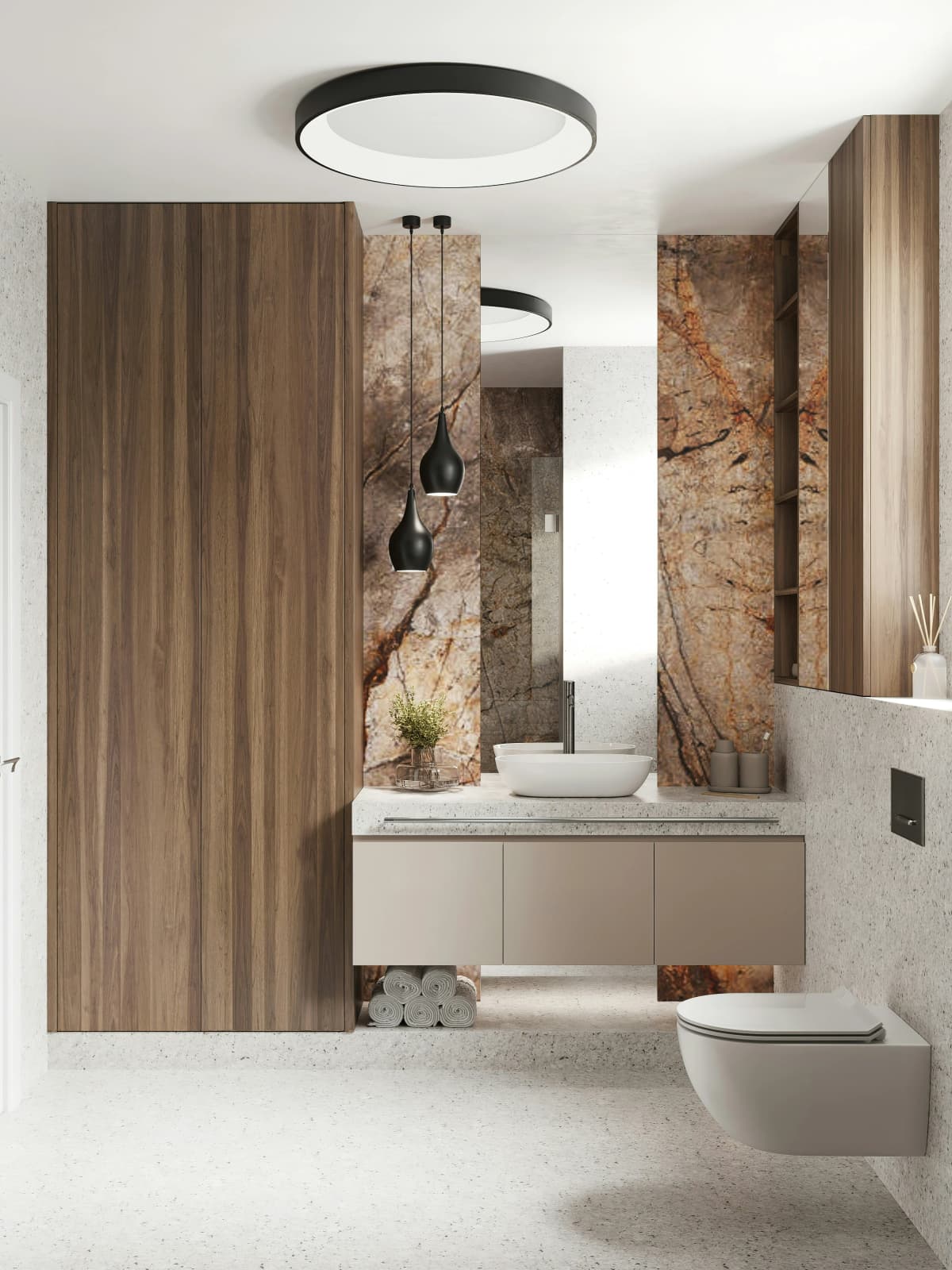 Luxury bathroom with a walk-in shower