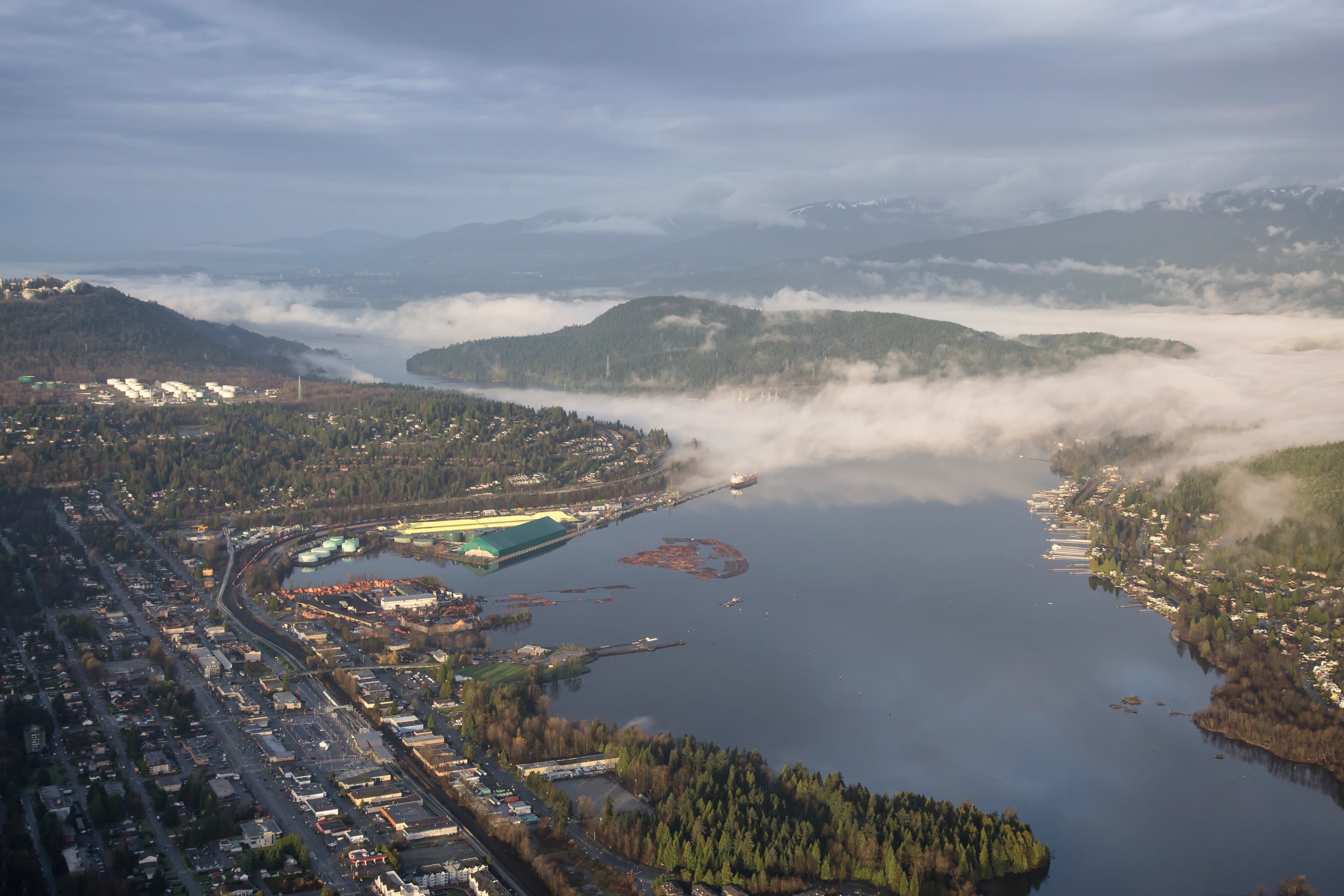 A beautiful view of the Burrard Inlet from a home in Port Moody.
