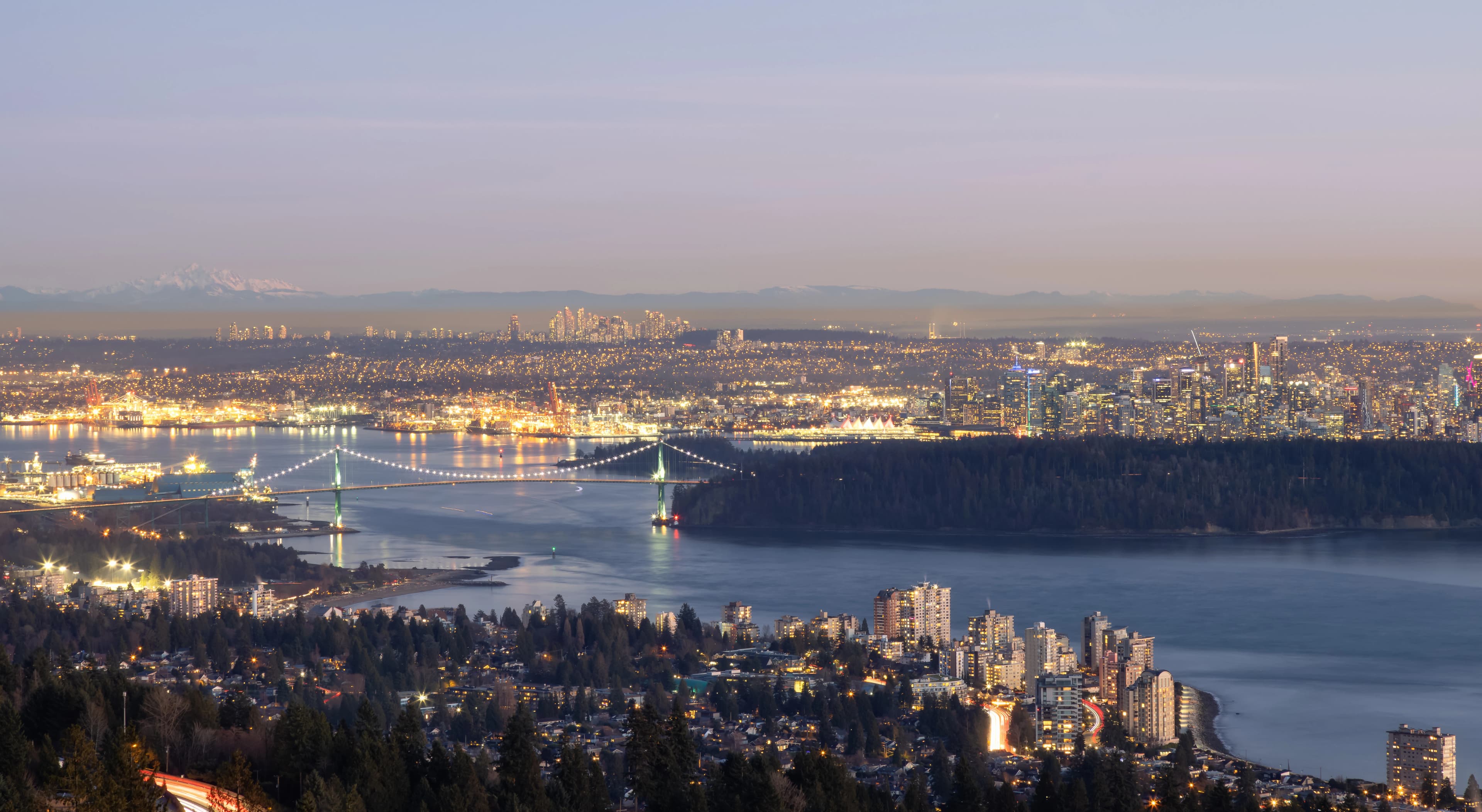 A modern luxury home in West Vancouver with an ocean view.